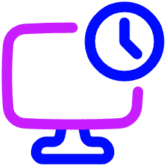 Desktop Time Icon from Plump Neon Set