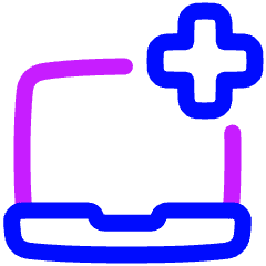 Laptop Add Plus Icon from Plump Neon Set