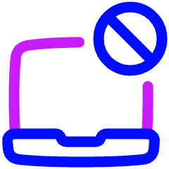 Laptop Block Remove Icon from Plump Neon Set