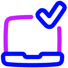 Laptop Check Validate Icon from Plump Neon Set