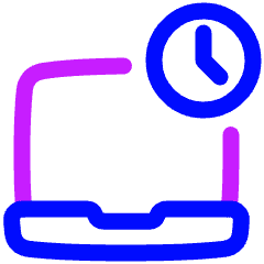 Laptop Time Icon from Plump Neon Set