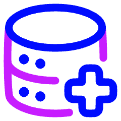 Database Add 1 Icon from Plump Neon Set