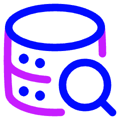 Database Search Icon from Plump Neon Set