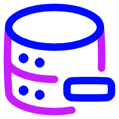Database Subtract 1 Icon from Plump Neon Set