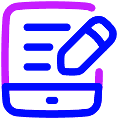 Hand Held Tablet Writing Icon from Plump Neon Set