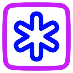 Asterisk Square 1 Icon from Plump Neon Set