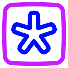 Asterisk Square 3 Icon from Plump Neon Set