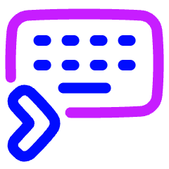 Keyboard One Hand Right Icon from Plump Neon Set