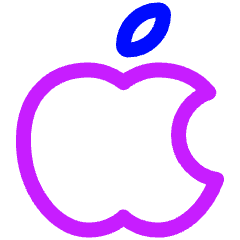 Apple Logo Icon from Plump Neon Set