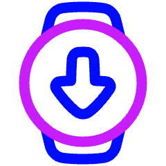 Watch Circle Download Icon from Plump Neon Set