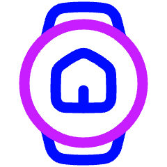 Watch Circle Home Icon from Plump Neon Set