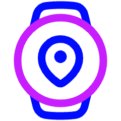 Watch Circle Location Icon from Plump Neon Set