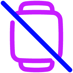 Watch Square Disable Icon from Plump Neon Set
