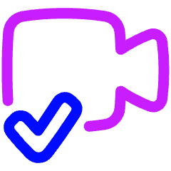 Webcam Video Call Check Icon from Plump Neon Set