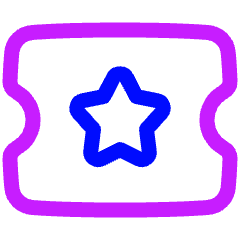 Ticket Star Icon from Plump Neon Set