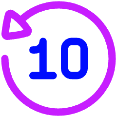 Button Go Backward 10 Icon from Plump Neon Set
