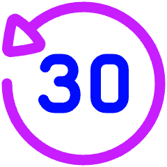 Button Go Backward 30 Icon from Plump Neon Set