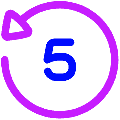 Button Go Backward 5 Icon from Plump Neon Set
