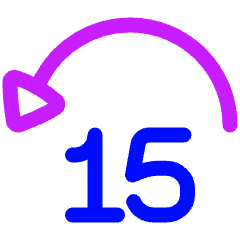 Button Jump Backward 15 Icon from Plump Neon Set