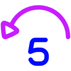 Button Jump Backward 5 Icon from Plump Neon Set