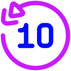 Button Skip Backward 10 Icon from Plump Neon Set