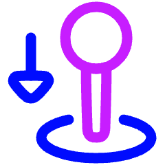 Arcade Stick Move Down Icon from Plump Neon Set