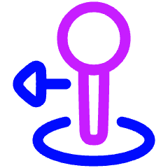 Arcade Stick Move Left Icon from Plump Neon Set