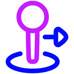 Arcade Stick Move Right Icon from Plump Neon Set