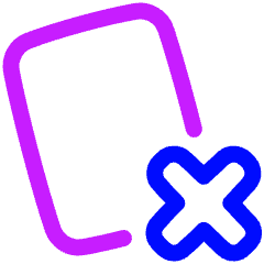 Card Remove Cross Icon from Plump Neon Set