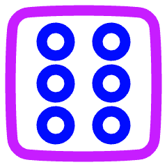 Dice 6 Icon from Plump Neon Set