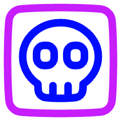 Dice Skull Icon from Plump Neon Set