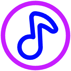 Music Note Circle Icon from Plump Neon Set