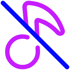 Music Note Off 1 Icon from Plump Neon Set