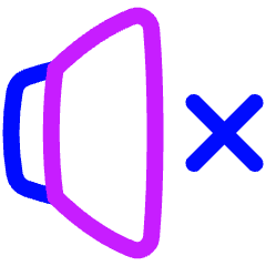 Volume Mute Icon from Plump Neon Set