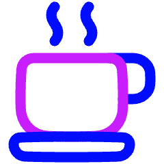 Tea Cup Icon from Plump Neon Set