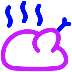Chicken Grilled Steam Icon from Plump Neon Set