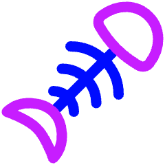 Fish Bones Waste Icon from Plump Neon Set