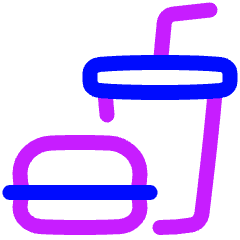 Lunch Set Fastfood Icon from Plump Neon Set