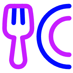 Fork Plate Icon from Plump Neon Set