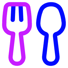 Fork Spoon Icon from Plump Neon Set