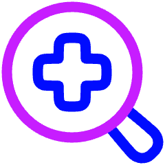 Medical Search Diagnosis Icon from Plump Neon Set