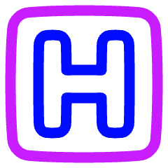 Hospital Sign Square Icon from Plump Neon Set