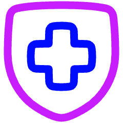 Sign Cross Shield Icon from Plump Neon Set