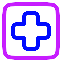 Sign Cross Square Icon from Plump Neon Set