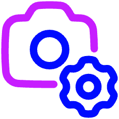 Camera Setting Gear Icon from Plump Neon Set