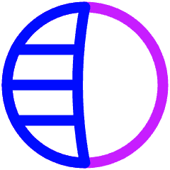 Left Half Shadow Circle Icon from Plump Neon Set