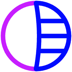 Right Half Shadow Circle Icon from Plump Neon Set