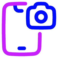 Mobile Phone Camera Icon from Plump Neon Set