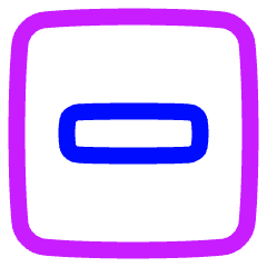 Subtract Square Icon from Plump Neon Set