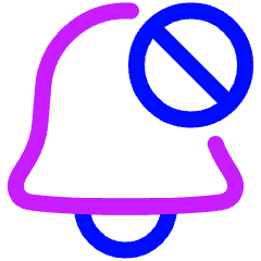 Block Bell Notification Icon from Plump Neon Set